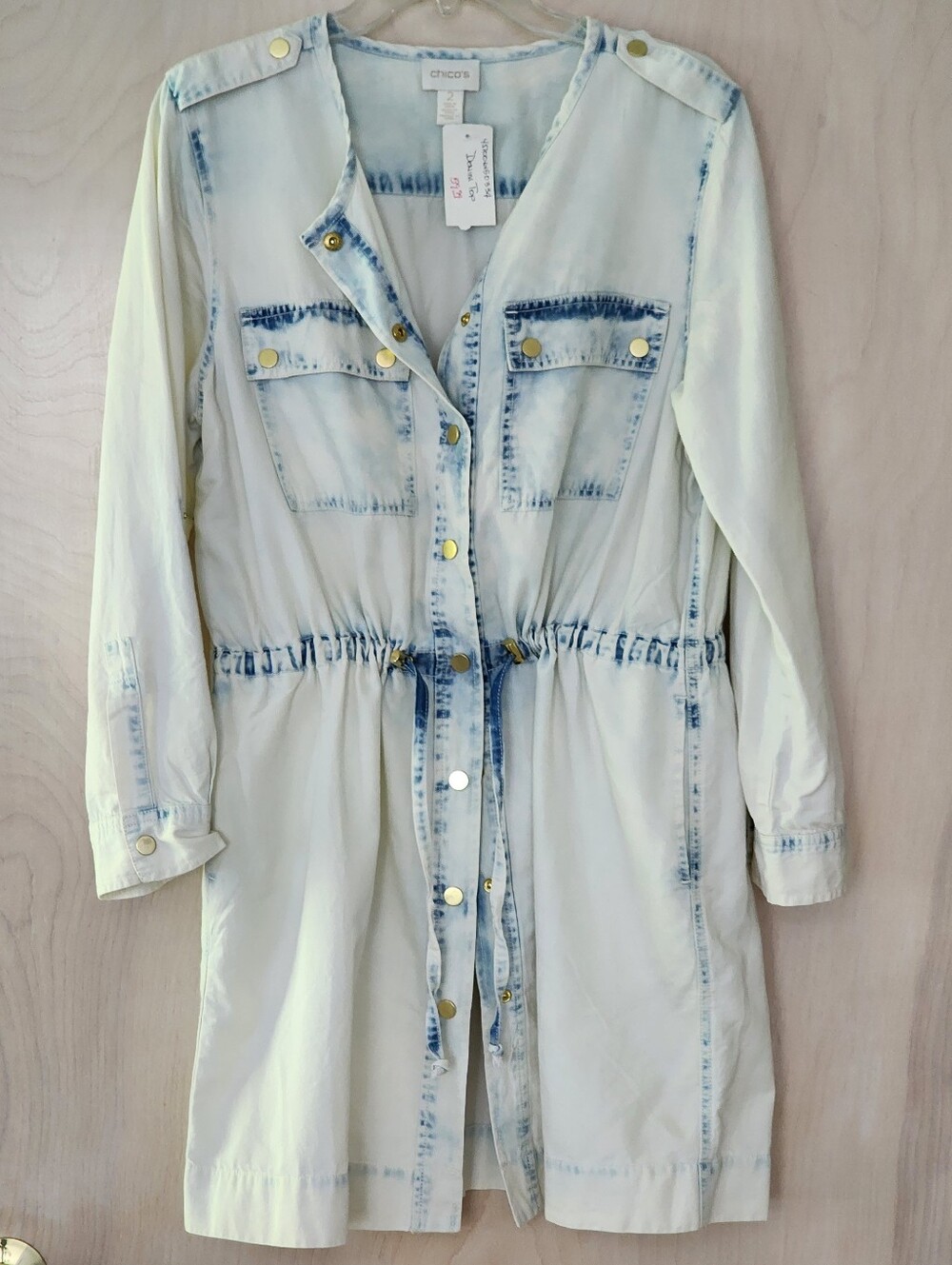 Chico's Light Blue Washed Denim Top